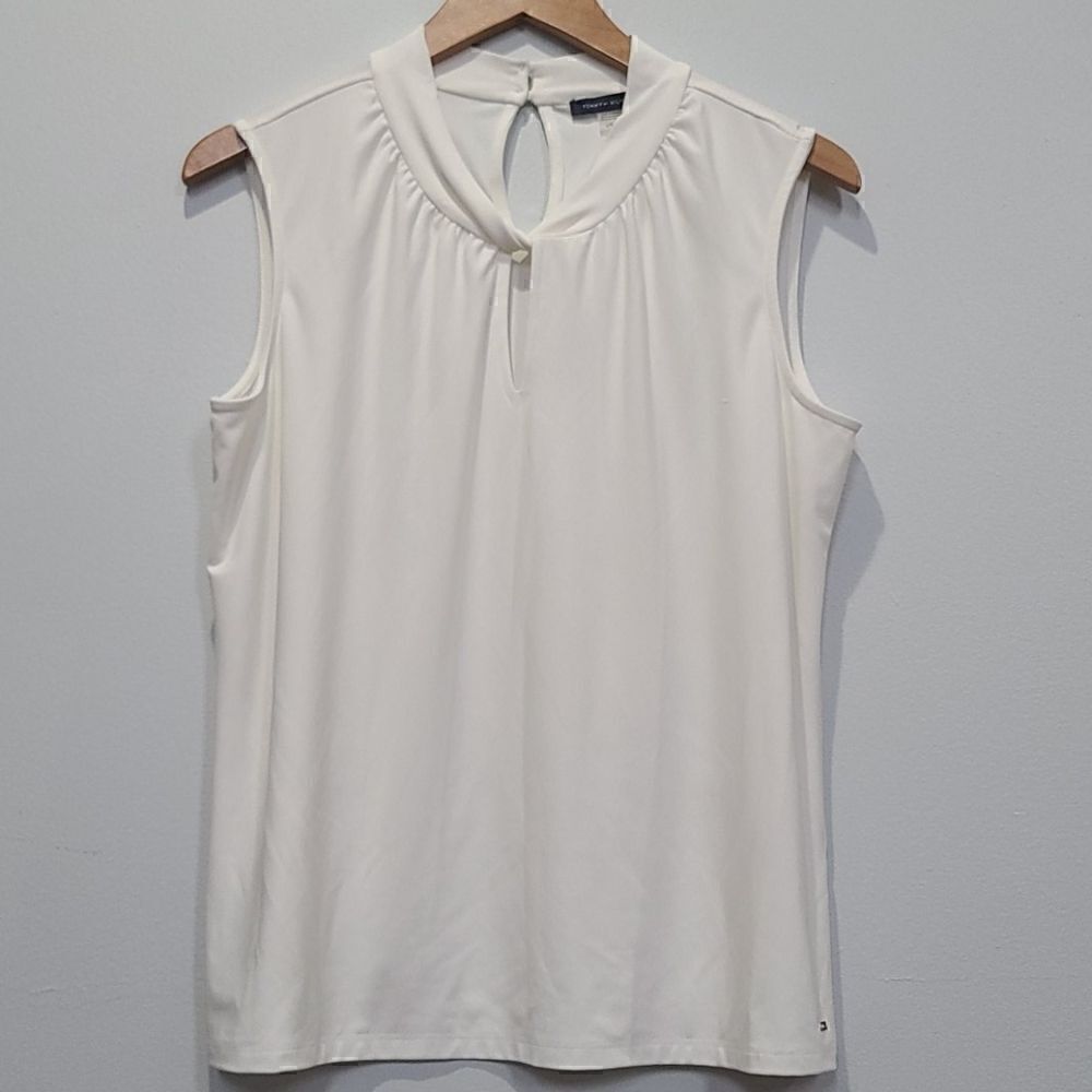 Tommy Hilfiger Cream Sleeveless Top - Size L
